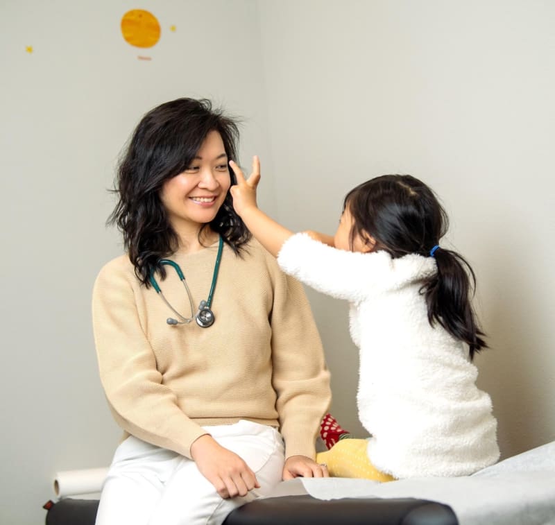 Pediatrician in Mckinney, Texas Young girl visiting her pediatrician, Dr. Jennie Chung