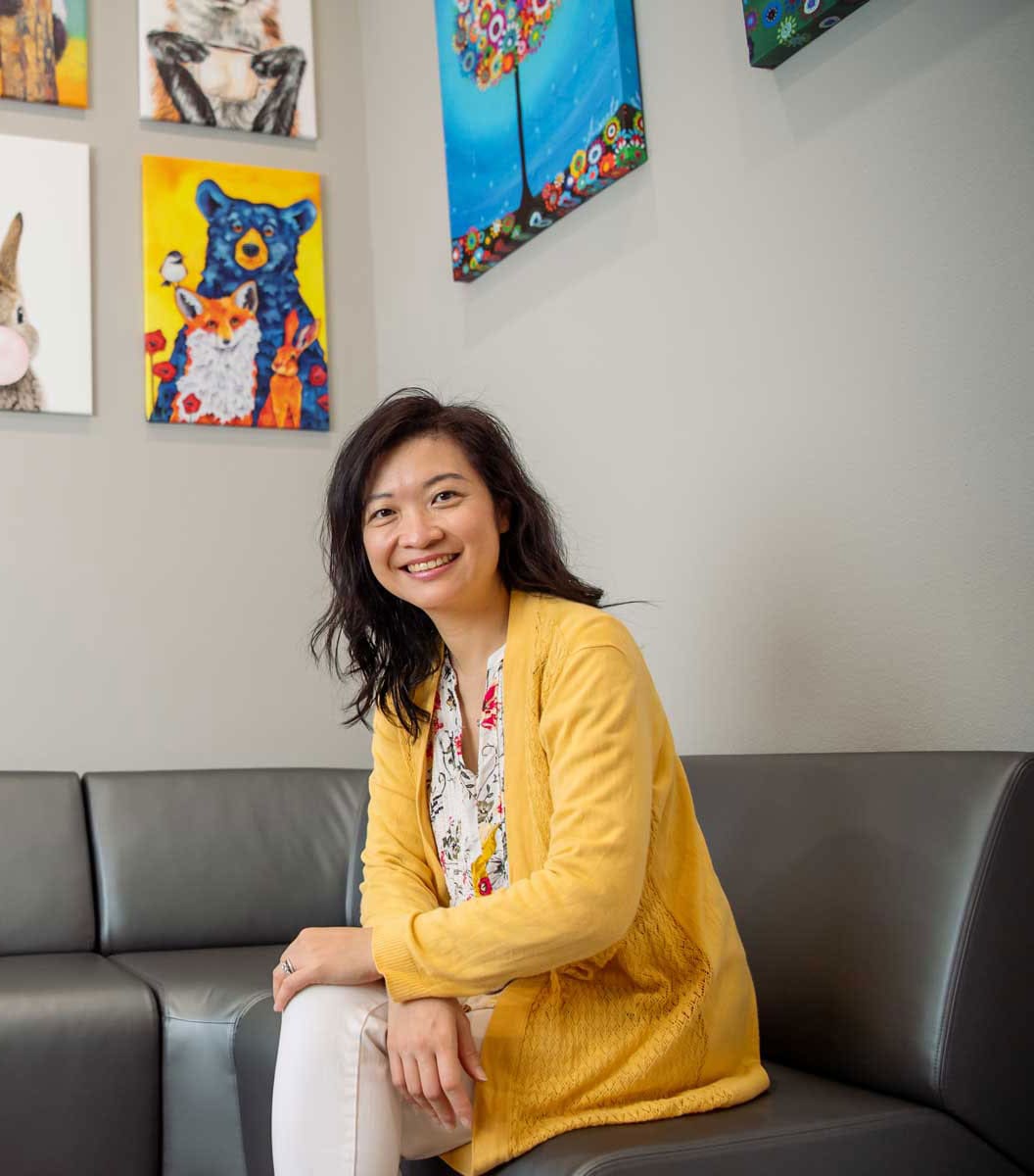 Jennie Chung A headshot of Jennie Chung, the doctor behind Happy Buns Pediatrics, Mckinney, Texas